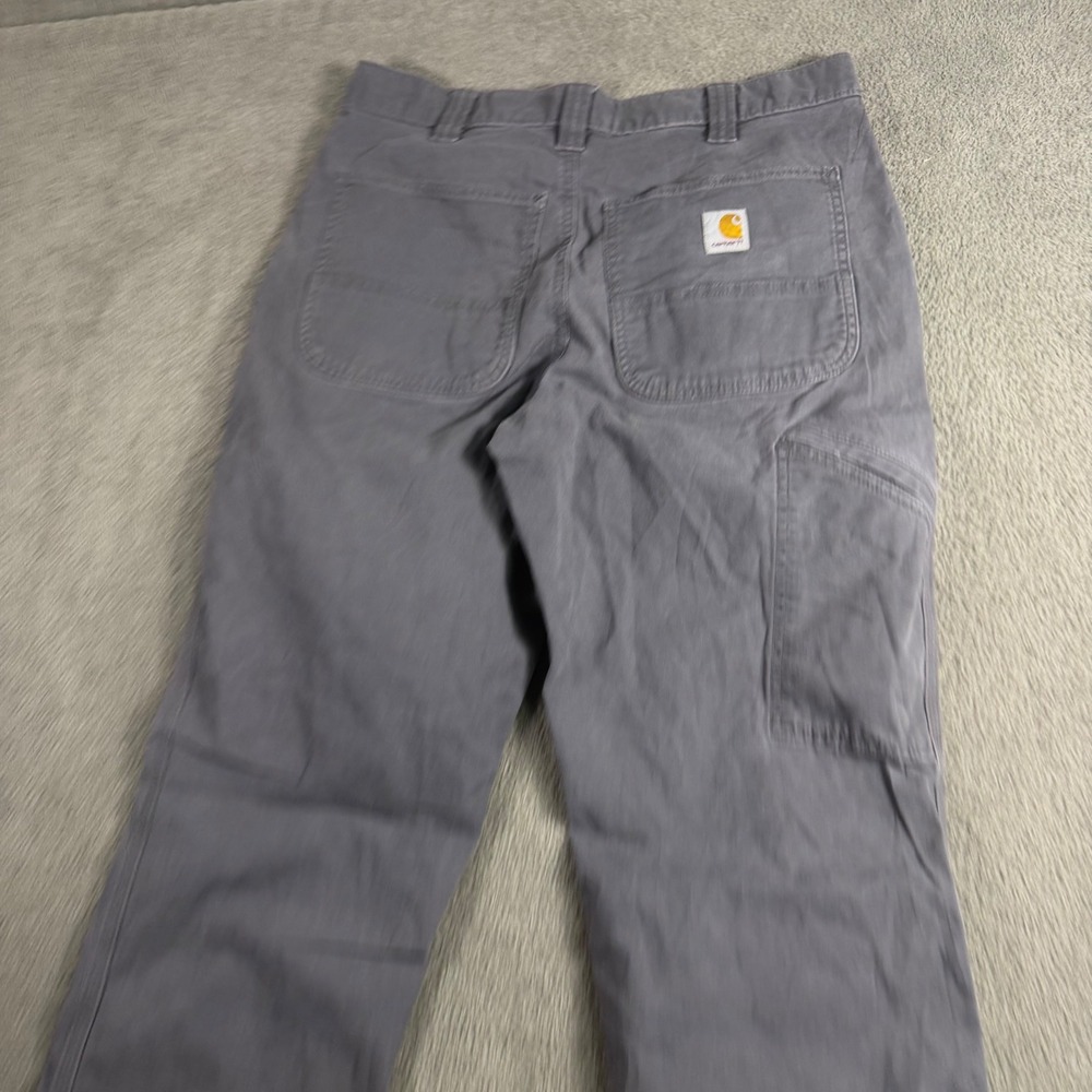 Carhartt Mens Relaxed Fit Canvas Work Pants Gray Straight Leg 32x32 Utility